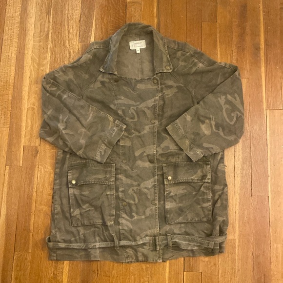Current/Elliott Camo The Infantry Jacket Double Snap Belted - Pockets Women’s 3 - Picture 1 of 15